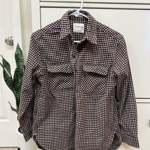 Abercrombie & Fitch Checkered Shirt in Black, White, and Red XS